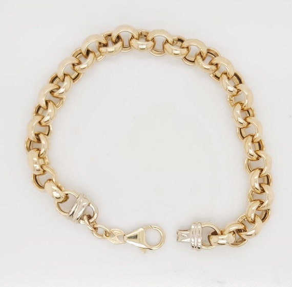 14k Two Tone Gold Charm Bracelet - image 5