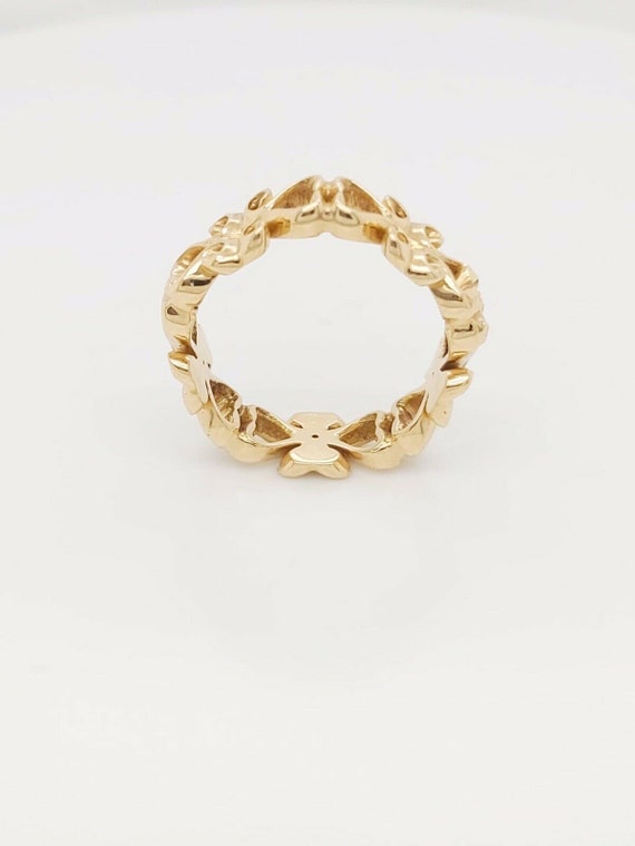 18k Yellow Gold Vintage Band Ring - image 5