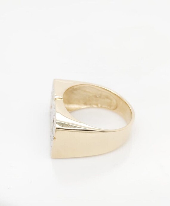 14k Two Tone Gold Initial G G Diamond Ring - image 5