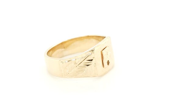 14k Yellow Gold R Initial Ring - image 2