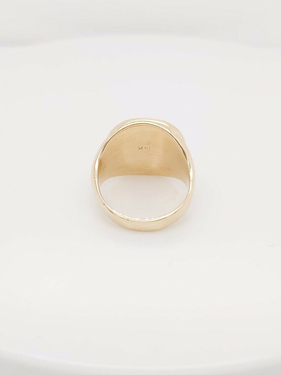 14k Yellow Gold Solid Heavy MC Initial Ring - image 6