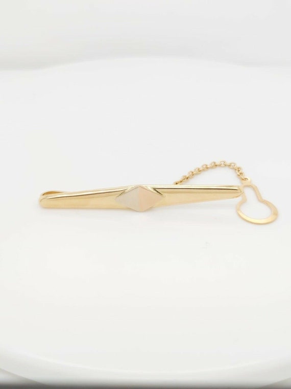 18k Tri Color Gold Vintage Tie Tag Pin