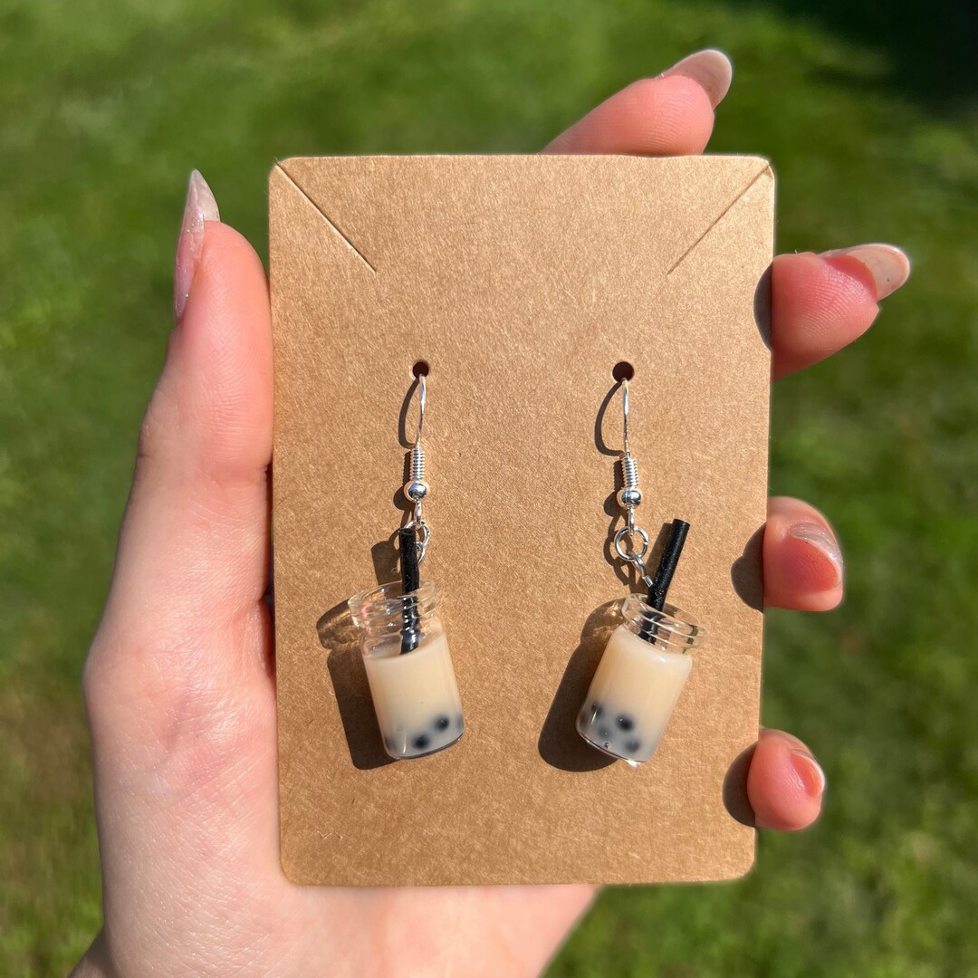 Boba Tea Earrings hypoallergenic Handmade Lightweight Etsy