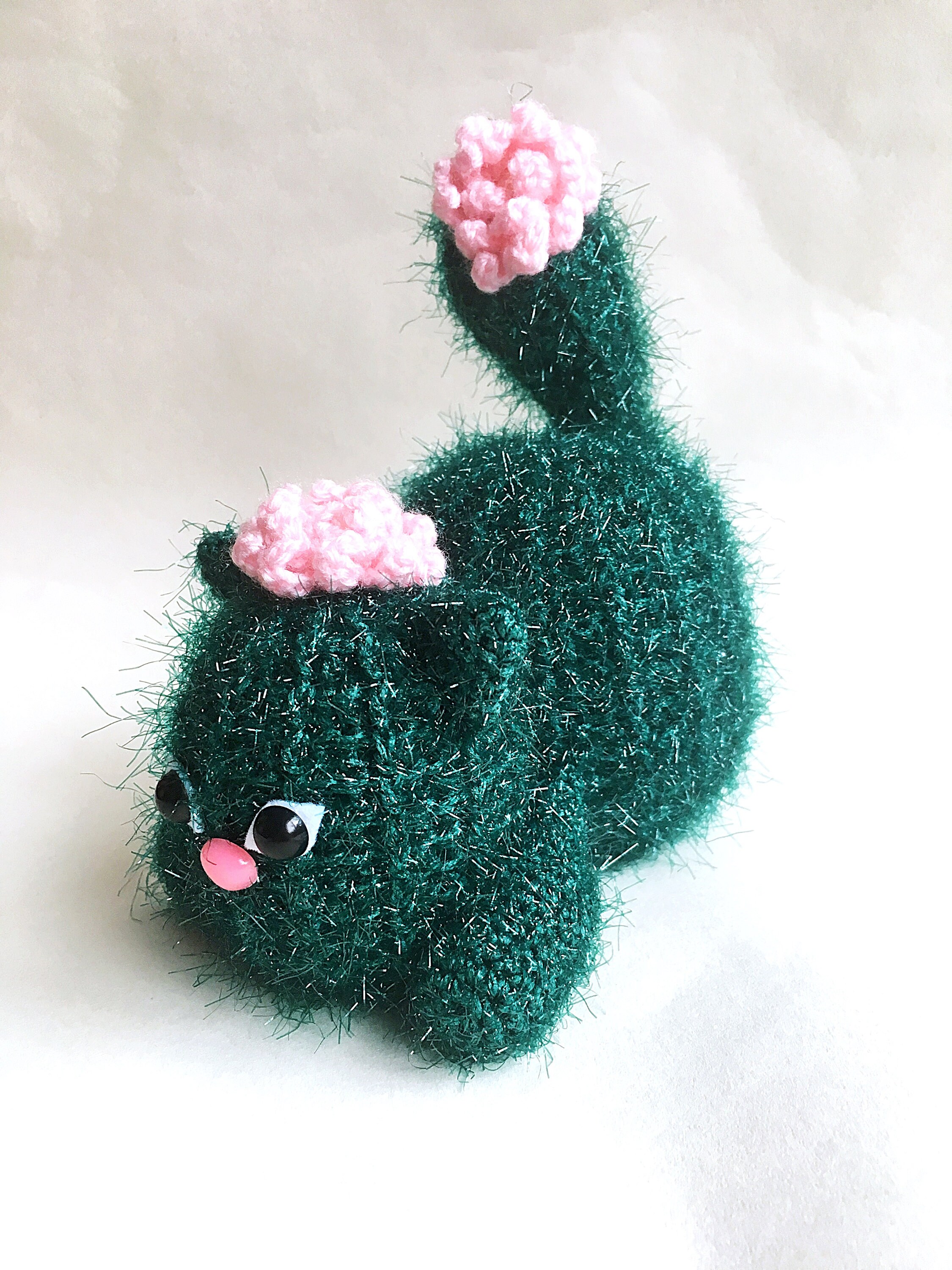 Amigurumi cat cactus amigurumi cat handmade toy cat lover | Etsy