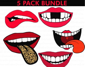 Lips SVG, Lips Bundle Svg, Kiss, red Lips, Biting Lips, face mask, Makeup Silhouette, Png Eps Dxf Vinyl Decal Digital Cut Files