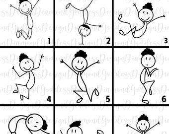 9 PACK Stick Figures Svg File - Stick Boy Clipart - Stick Boyl Png - Stick People, Vectors, Jpeg Stick People Children For Cricut