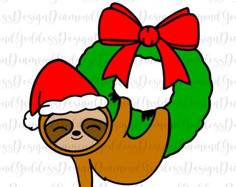 Download Christmas Sloth Svg Etsy