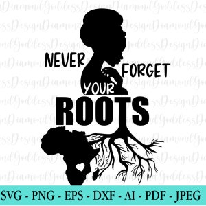 Never forget your RootsSVG, Blm, Black history month,  Girl Power, Motivational svg, Positive Quotes, Cut File for Cricut, Silhouette