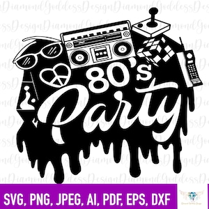 Svg partie des années 80, maman des années 80, paix, old school, Boss lady, silhouette png, cut file, cut SVG file, hippie, woman empowerment, Instant download