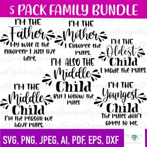 Family Rules SVG bundle, Family Shirts Iron On, family SVG, 4 siblings, siblings quote, Cricut Printable Digital Shirt, Cut File, Silhouette