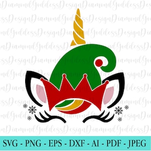 Christmas unicorn SVG, merry Christmas, Santa Claus, unicorn svg, Xmas, Christ svg, Christmas Day, Logo SVG PNG Clipart Vector Cut