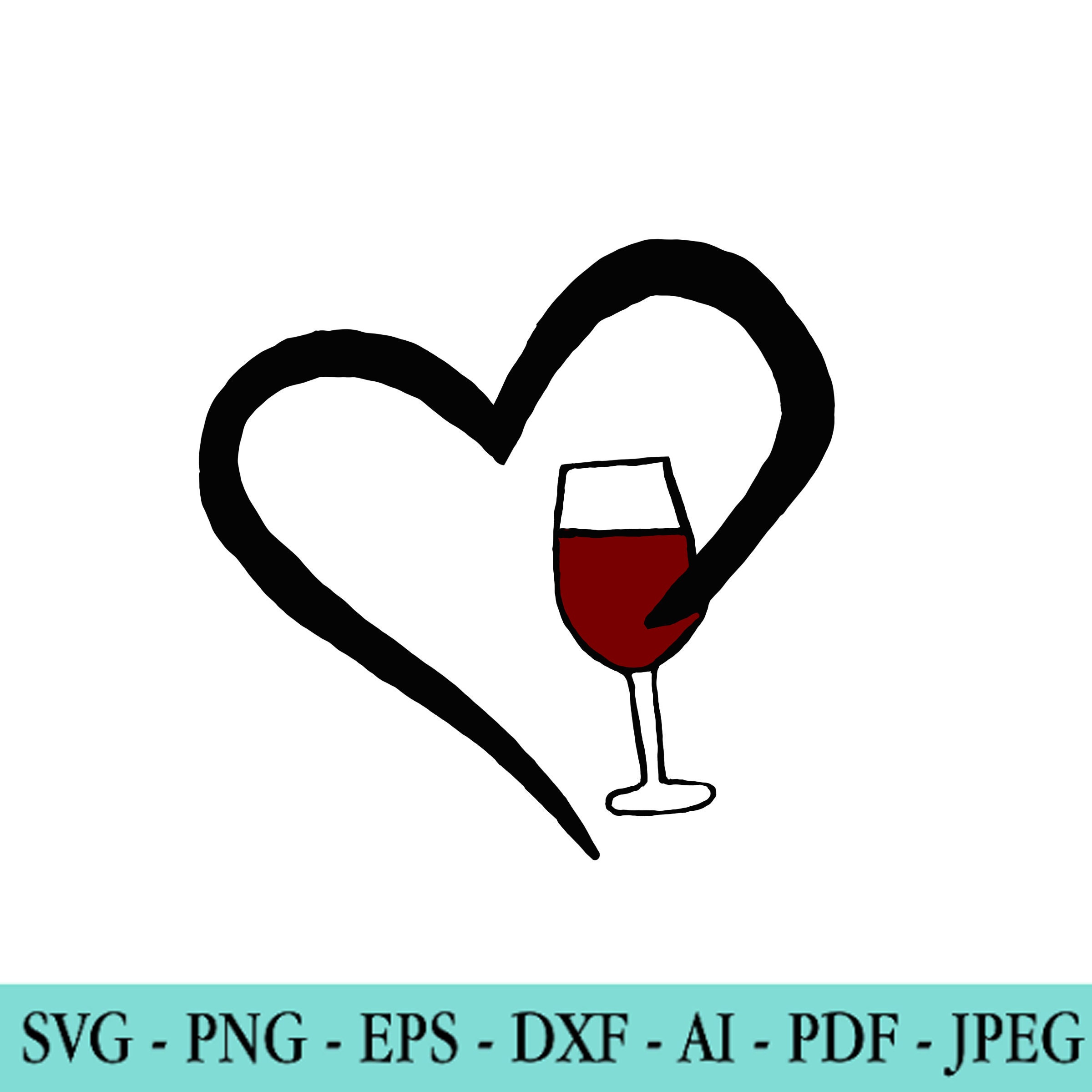 RED Heart of Wine Digital File Instant Download Svg Png Etsy