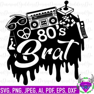 80s brat svg, 80s mommy, tshirt old school, Boss lady, silhouette png, fichier coupé, fichier SVG coupé, png, DXF, autonomisation des femmes, téléchargement instantané