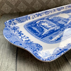 Pimpernel Spode Blue Italian Melamine Sandwich Tray Rectangular Blue and White Welsh Dresser Cottagecore Mothers Day Gift Contemporary