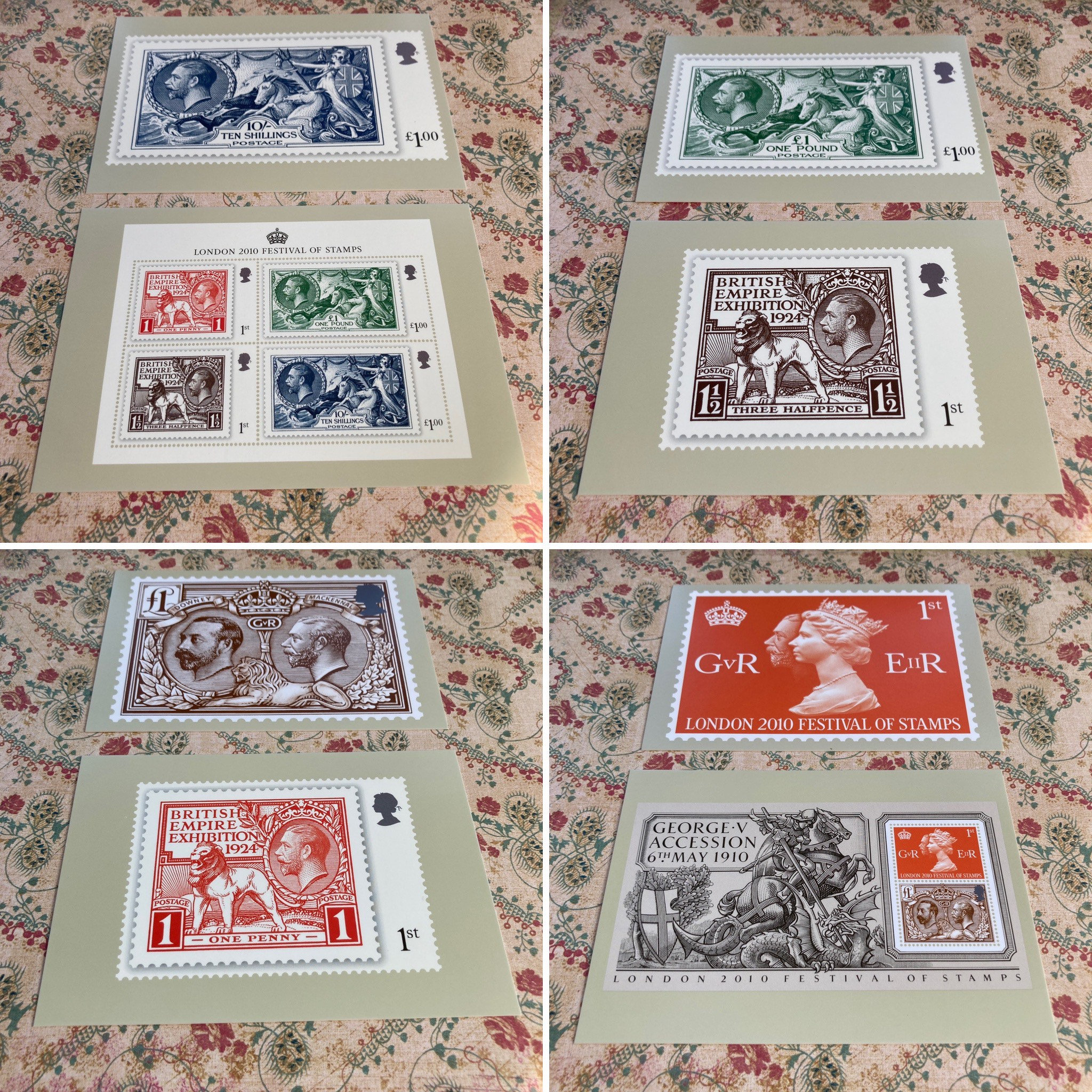 Royal Mail Stamp Postcard Set Eight London 2010 Festival of Stamps