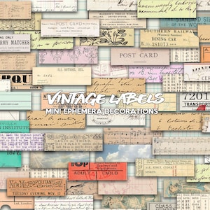Mini Vintage Ephemera Labels | DIGITAL DOWNLOAD | Junk Journal ...