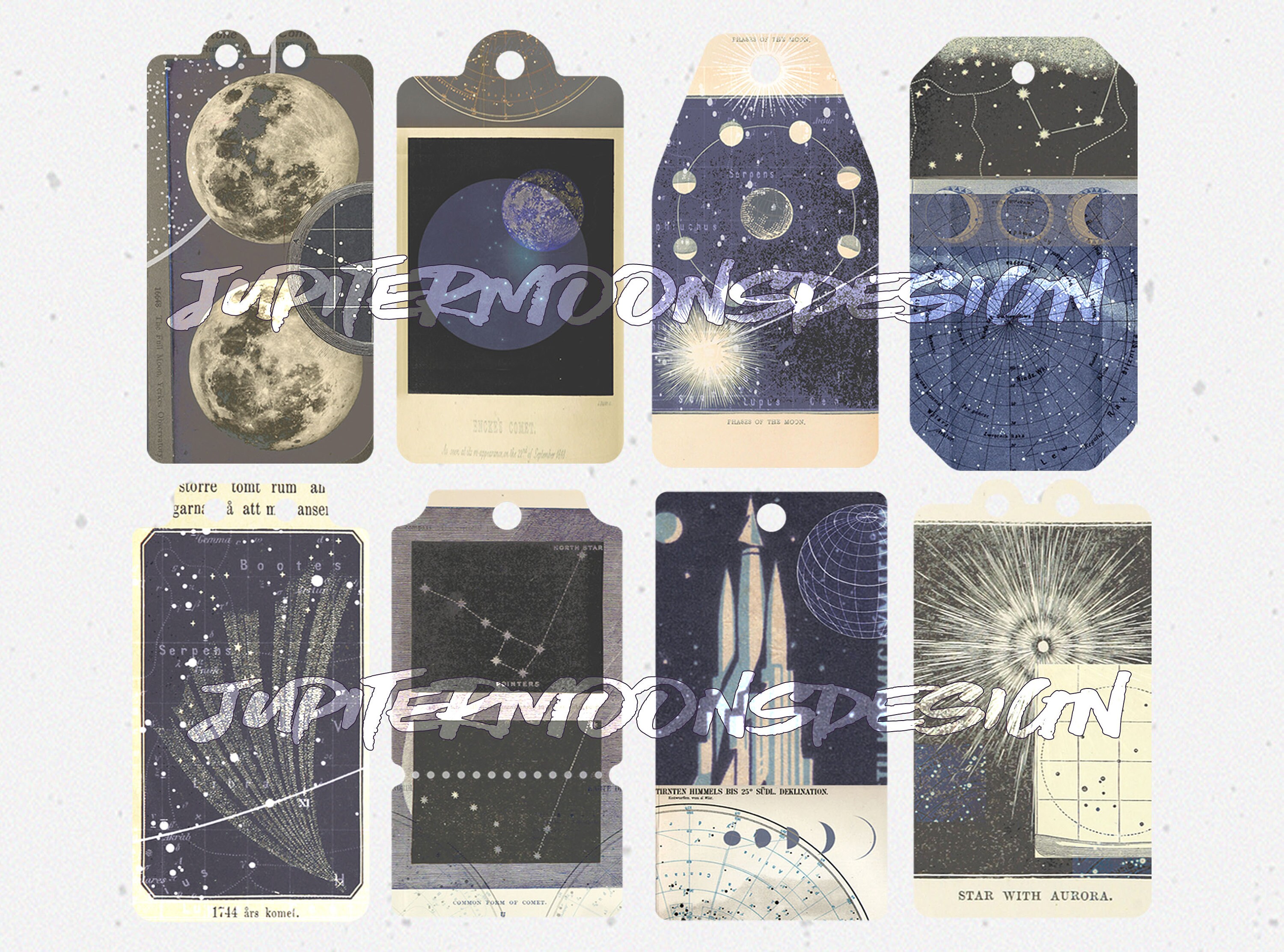 Space Tags Set 1 Vintage Ephemera DIGITAL DOWNLOAD - Etsy