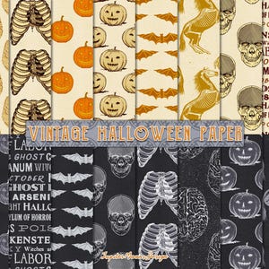 Halloween Paper Pack | DIGITAL DOWNLOAD | Vintage Autumn | Scrapbooking | Junk Journal Kit | Ephemera Collage | Spooky Pumpkins | Decoration