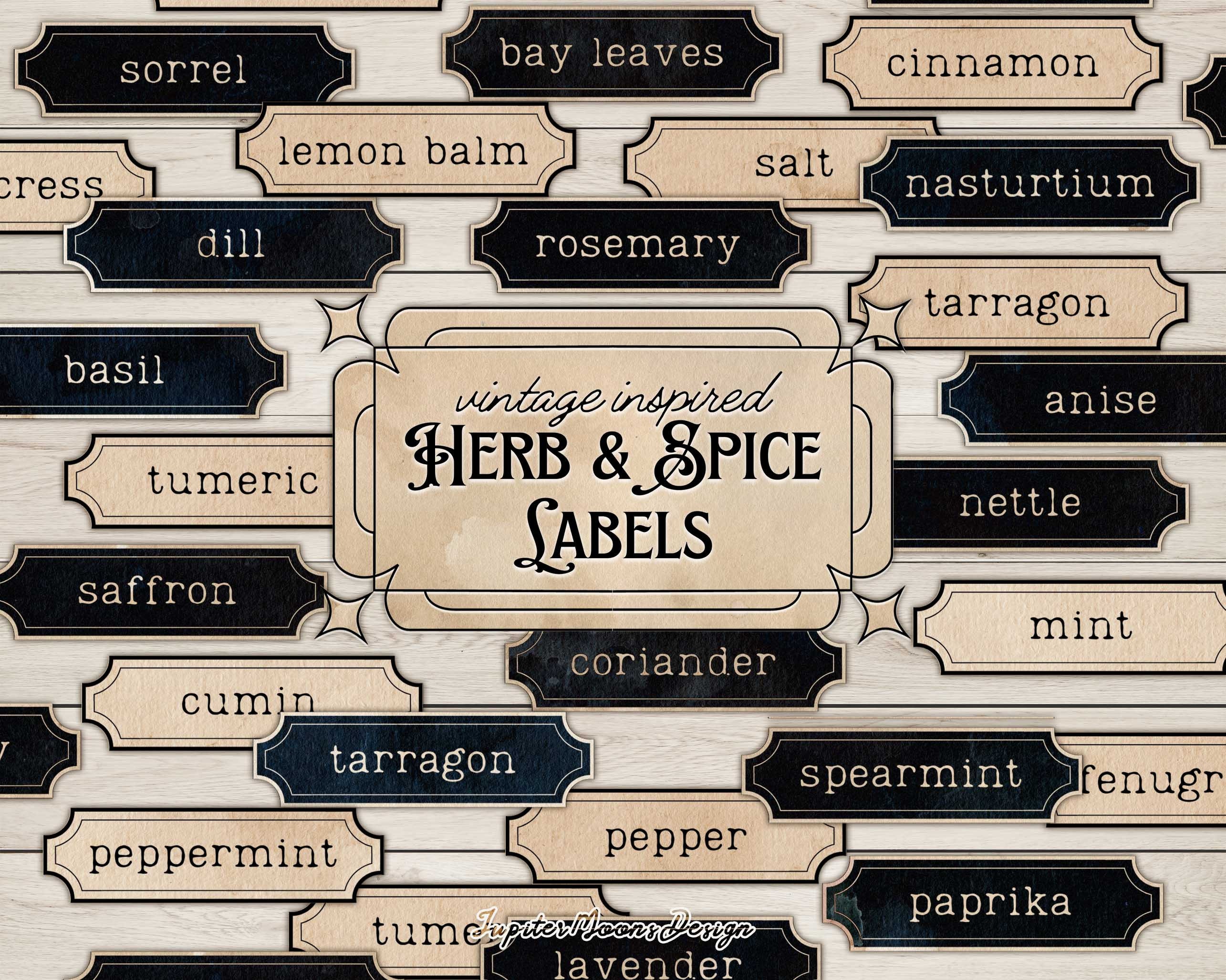 Vintage Herb and Spice Labels | DIGITAL DOWNLOAD | Kitchen Printable ...