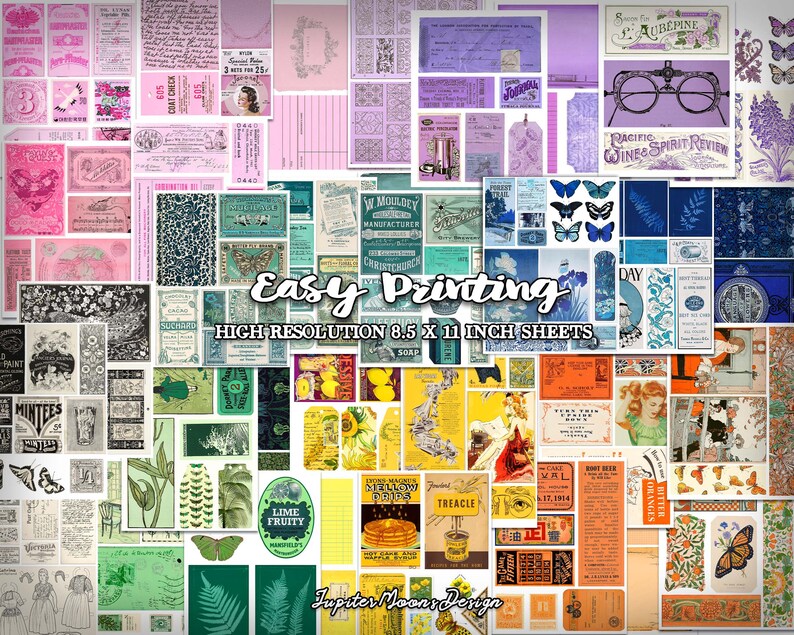 Colorful Vintage Ephemera Mega Bundle | DIGITAL DOWNLOAD | Junk Journal ...