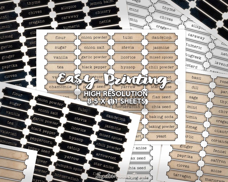 Vintage Herb and Spice Labels | DIGITAL DOWNLOAD | Kitchen Printable ...