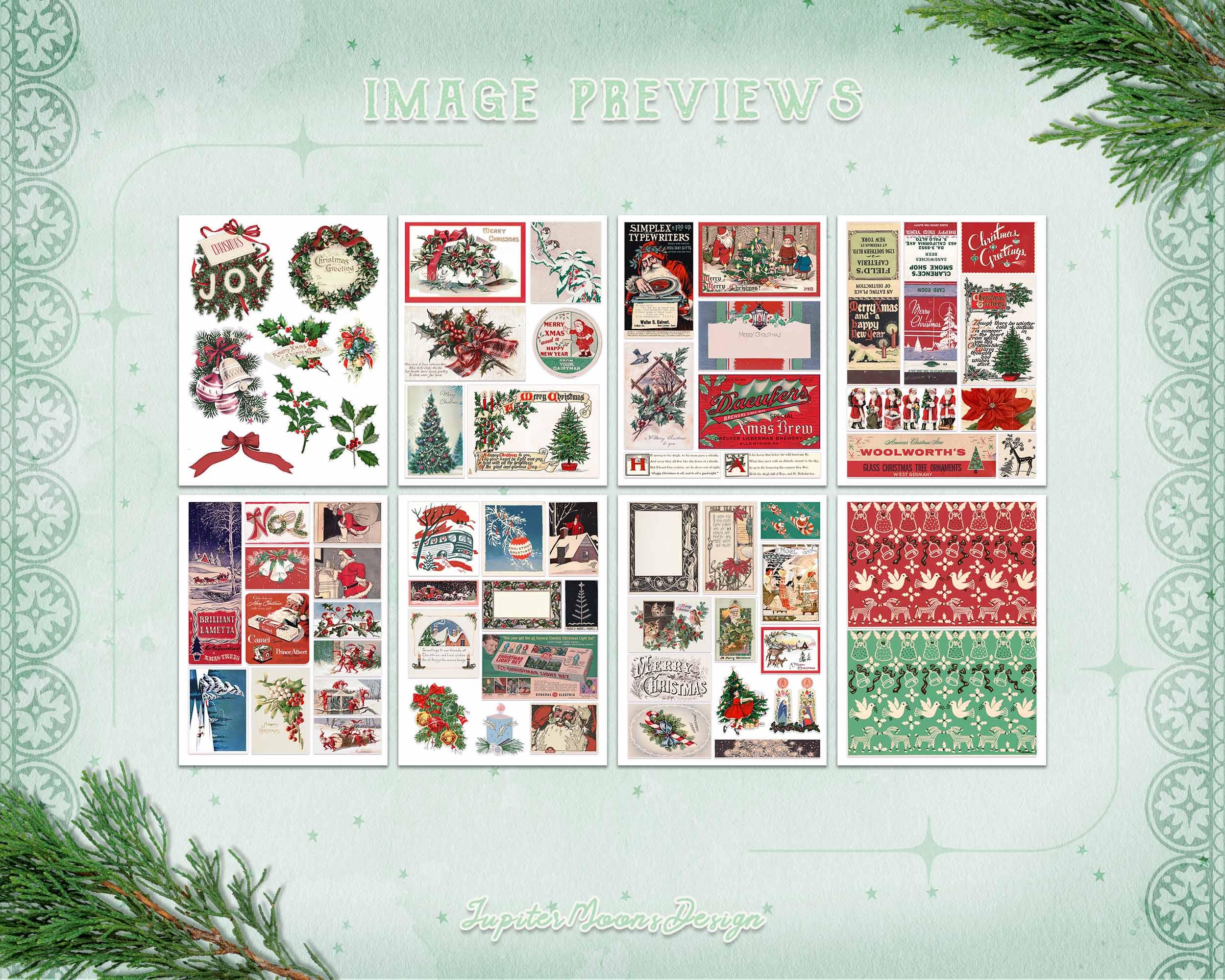 Vintage Christmas Ephemera | DIGITAL DOWNLOAD | Junk Journal Kit ...