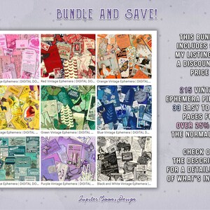 Colorful Vintage Ephemera Mega Bundle | DIGITAL DOWNLOAD | Junk Journal ...