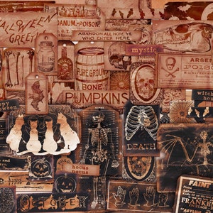 Vintage Halloween Ephemera | DIGITAL DOWNLOAD | Scrapbooking | Junk Journal Kit | Witchy | Collage | Skulls | Spooky | Pumpkins | Decoration