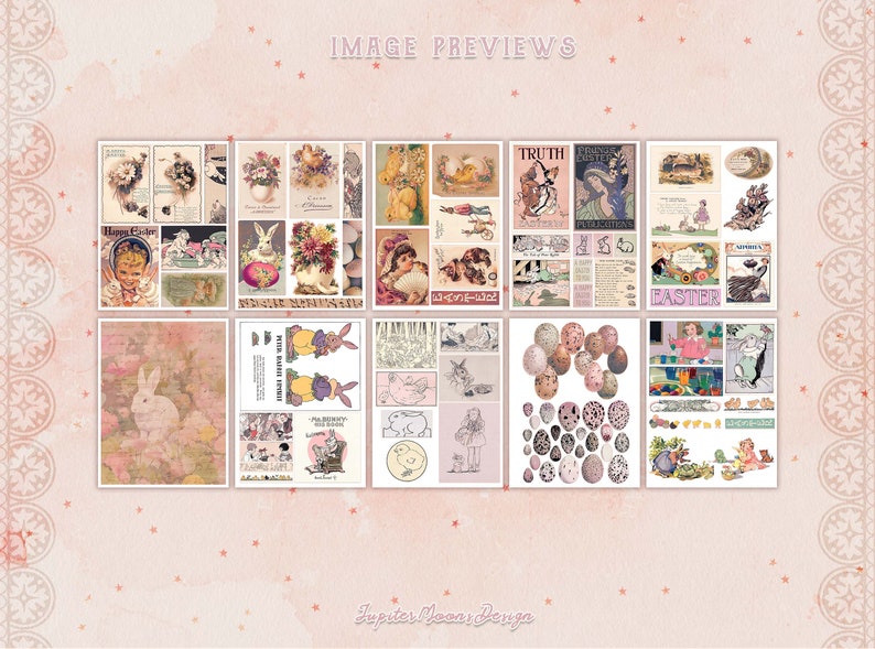 Vintage Easter Ephemera DIGITAL DOWNLOAD Junk Journal Journaling Retro ...