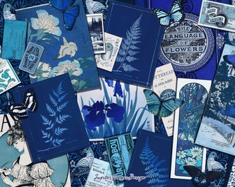 Junk Journal Digital Kit Blue Mementos Vintage Ephemera Kit - Etsy UK