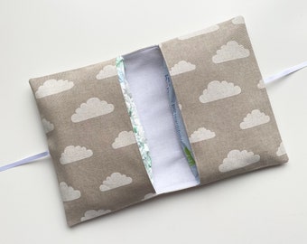 Handmade, Cloud Nappy & Wipes Holder, Wallet, Diaper Bag, Nappy Case, New baby, New mum gift, UK