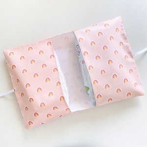 Pink Rainbow, Nappy & Wipes Wallet, Holder, Diaper Bag, Nappy Case, Handmade, New baby, New mum gift, UK