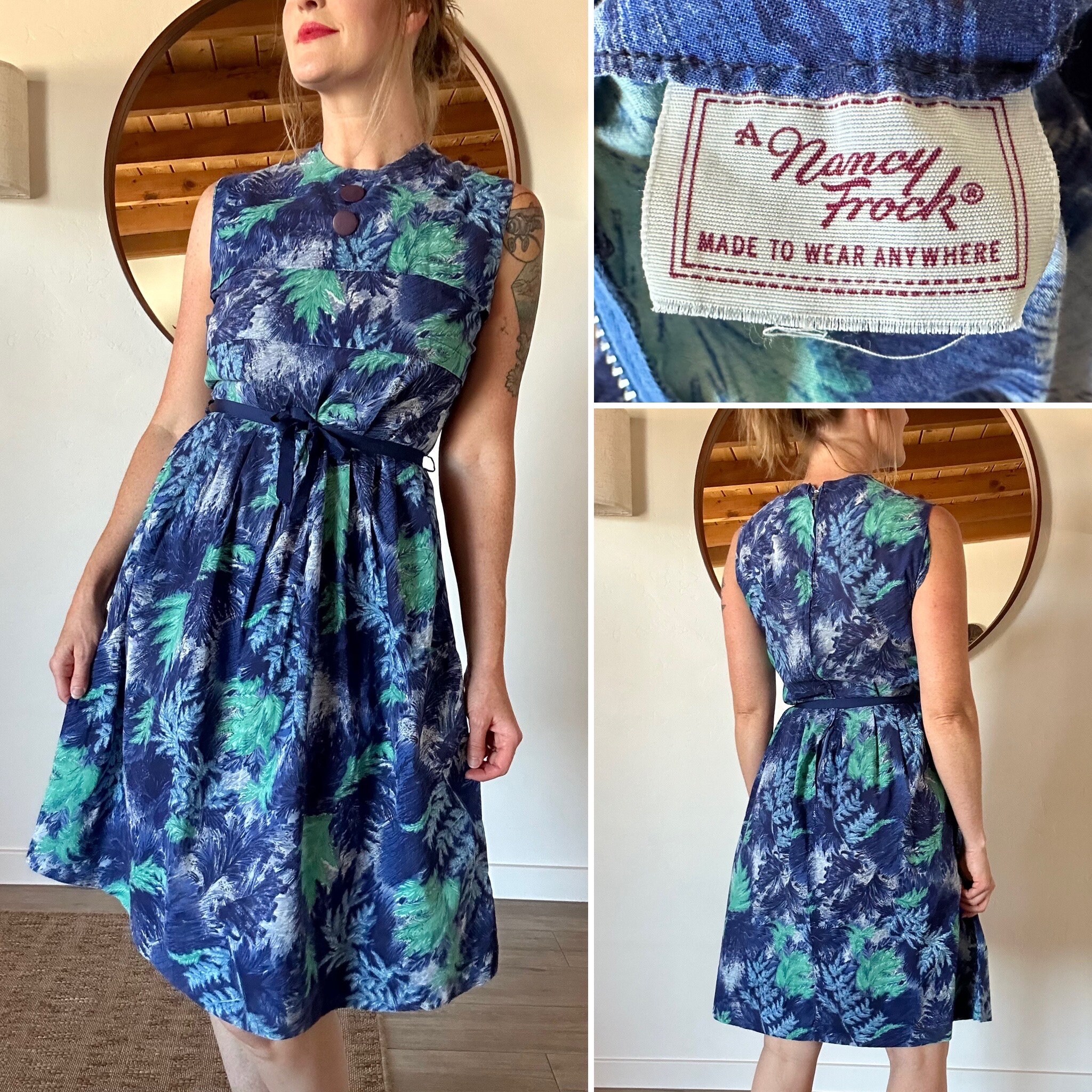 Vintage 50's 60's Nancy Frock Sleeveless Fit N Flare Spring Summer Day ...