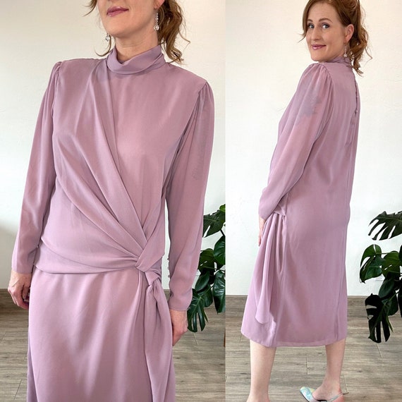 Vintage 80's Ursula of Switzerland Lilac Chiffon … - image 4