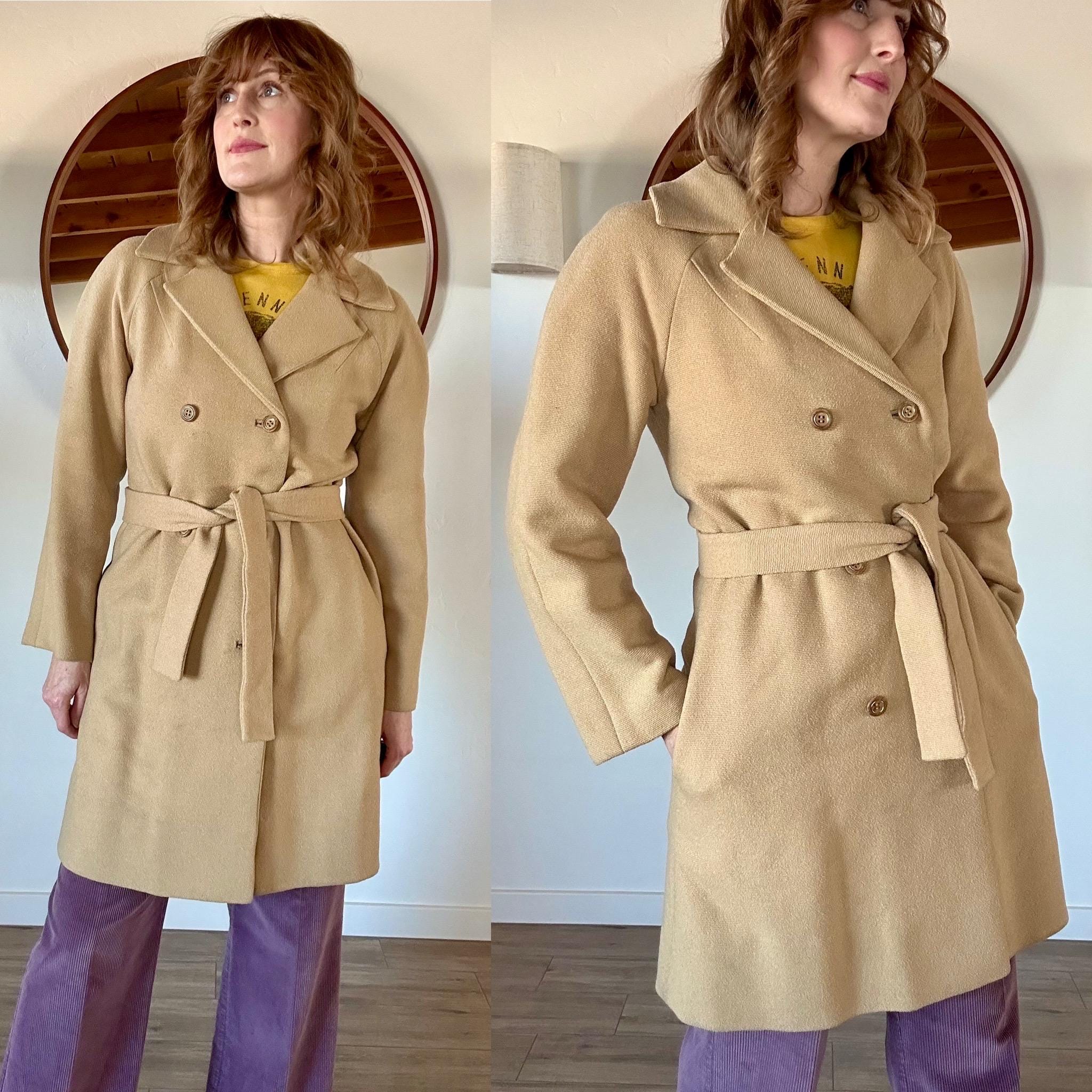 Vintage Men's Trench Coat Winter Warm Long Jacket Double
