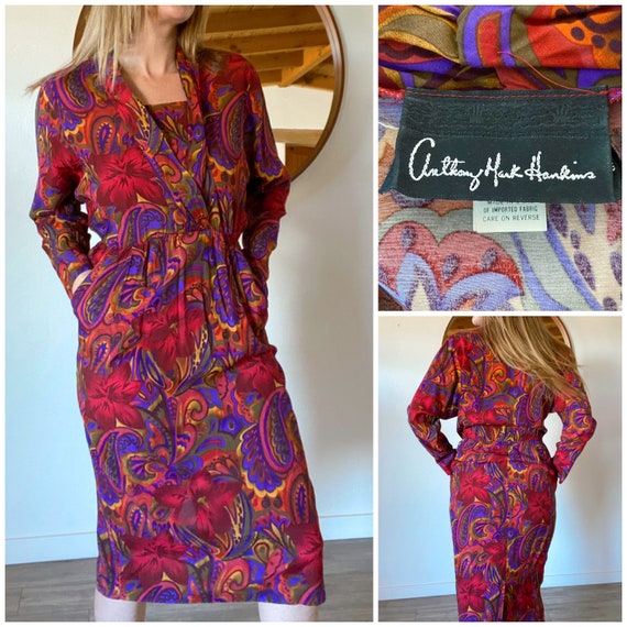 Vintage 70's 80's Anthony Mark Hankins Psychedelic Paisley