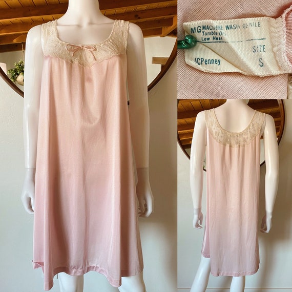Vintage 70's Jcpenney Light Pink Lace 