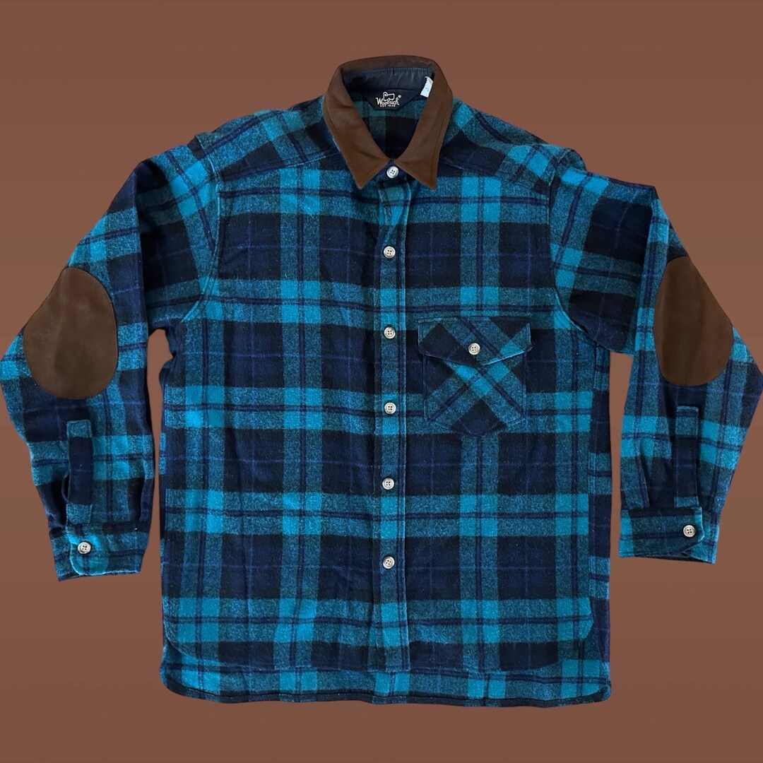 patched wool shirt