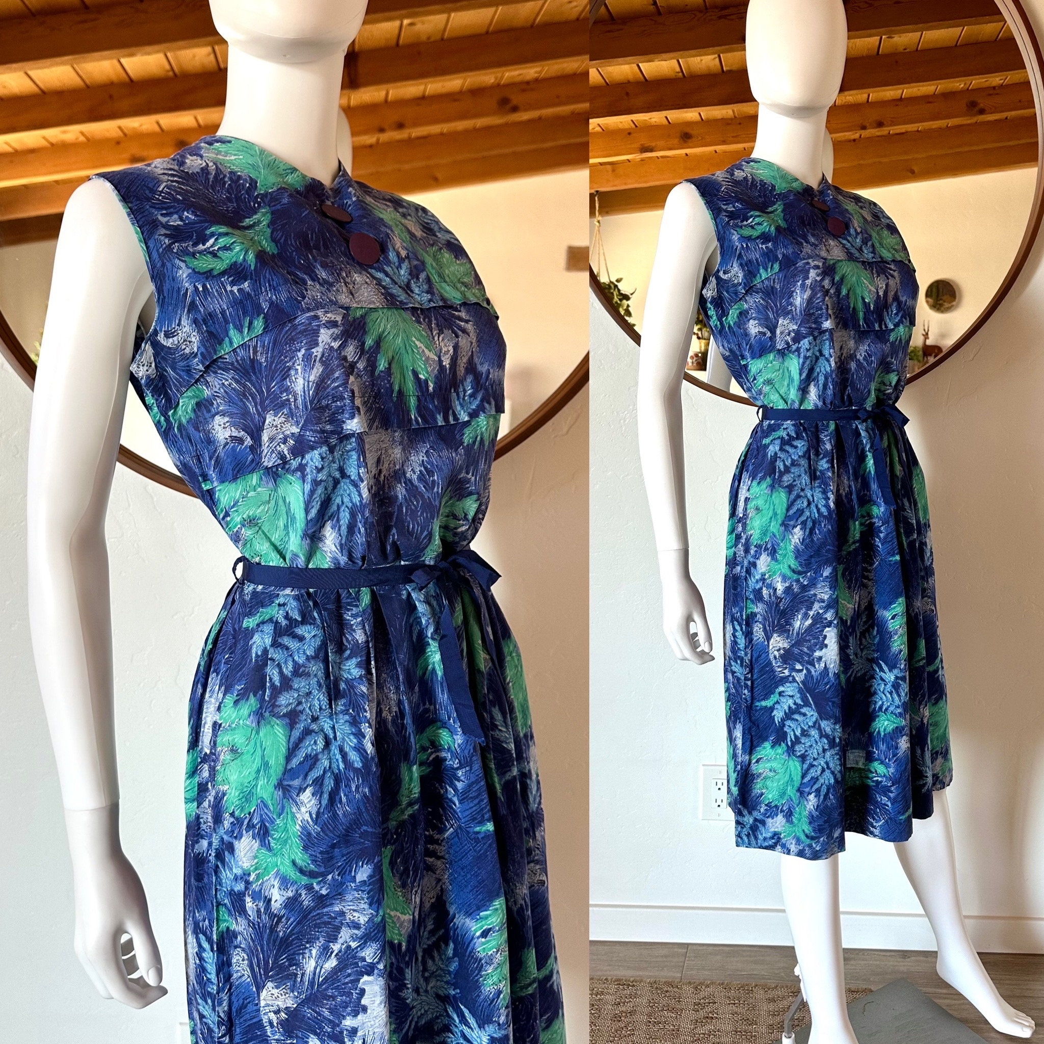 Vintage 50's 60's Nancy Frock Sleeveless Fit N Flare Spring Summer Day ...