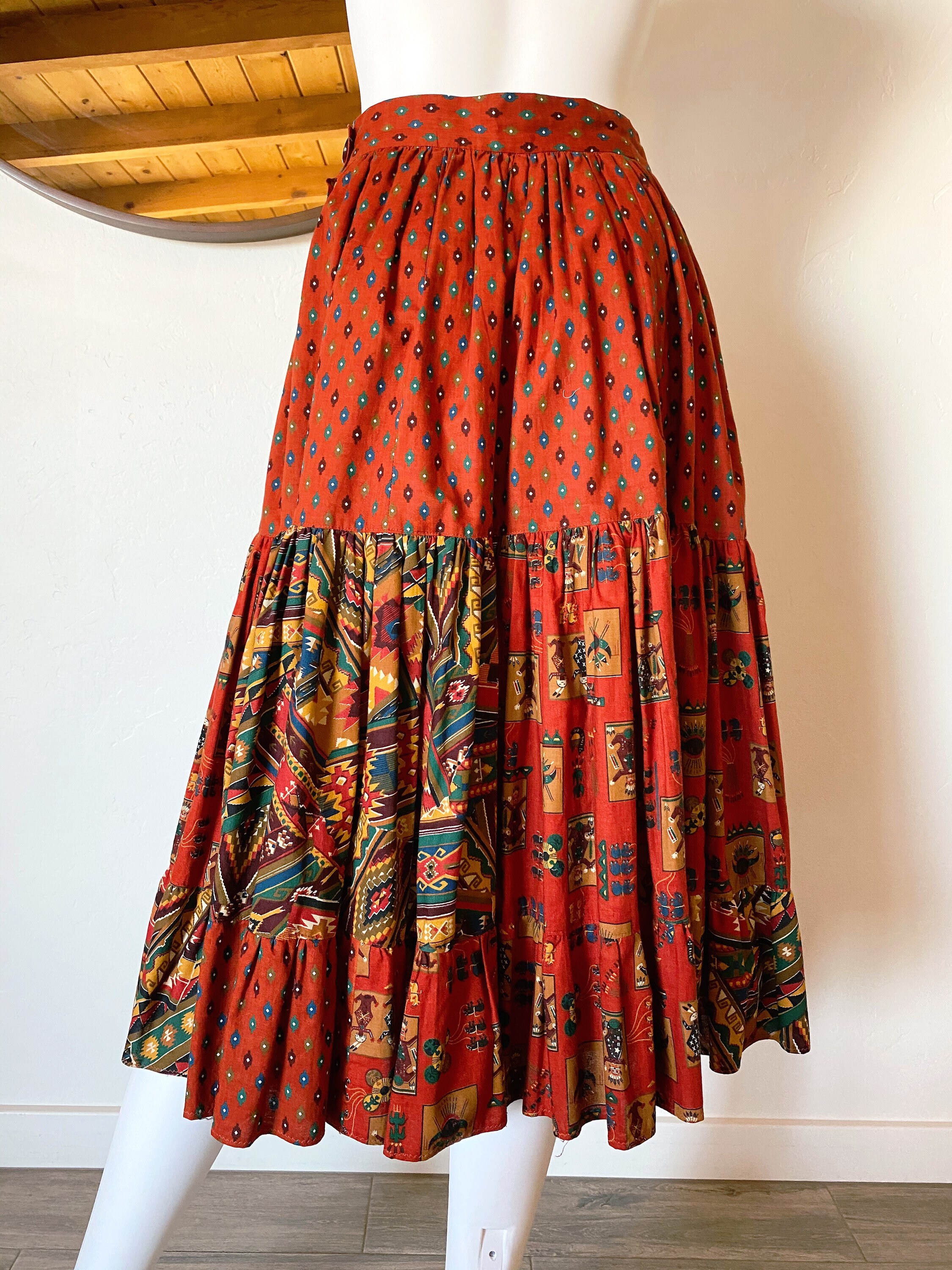 Vintage Handmade 80's 90's Southwest Style Tiered - Etsy