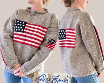Vintage Hand Knit Nantu Famia Creations Inca-Quichua Native Style 100% Wool Heavy Pullover Sweater OS
