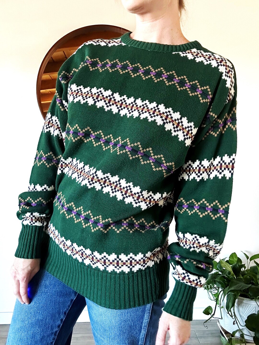 Vintage des années 90 Ralph Lauren Chaps hommes Argyle papy tricot