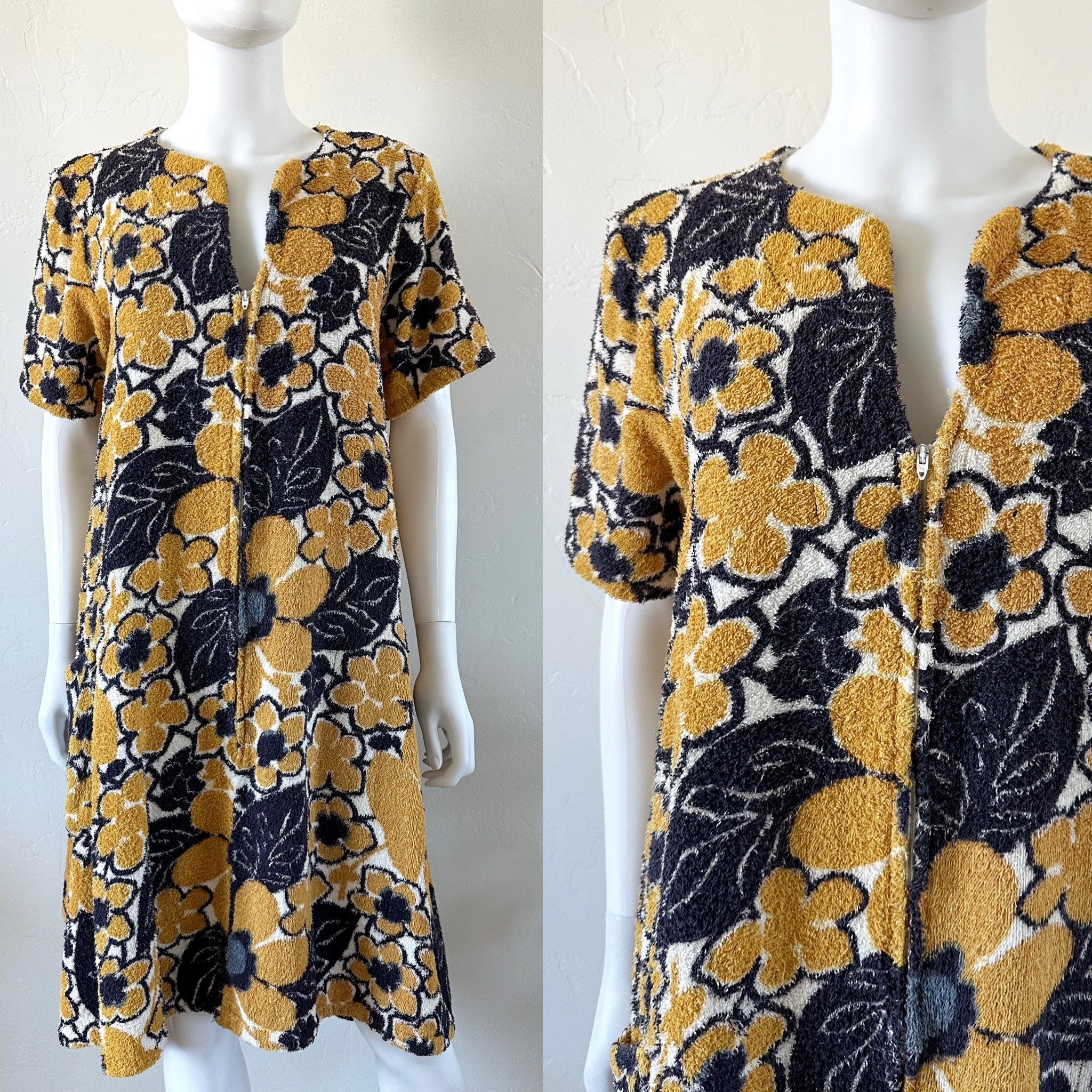 Vintage 70's Royal Terry of California Terry Cloth Zip Etsy