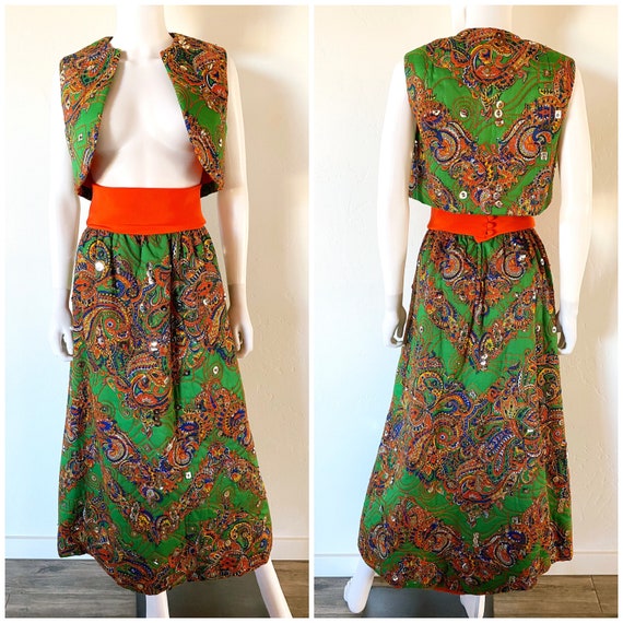 Vintage 60's 70's Joan Leslie by Kasper 2 Piece Q… - image 1