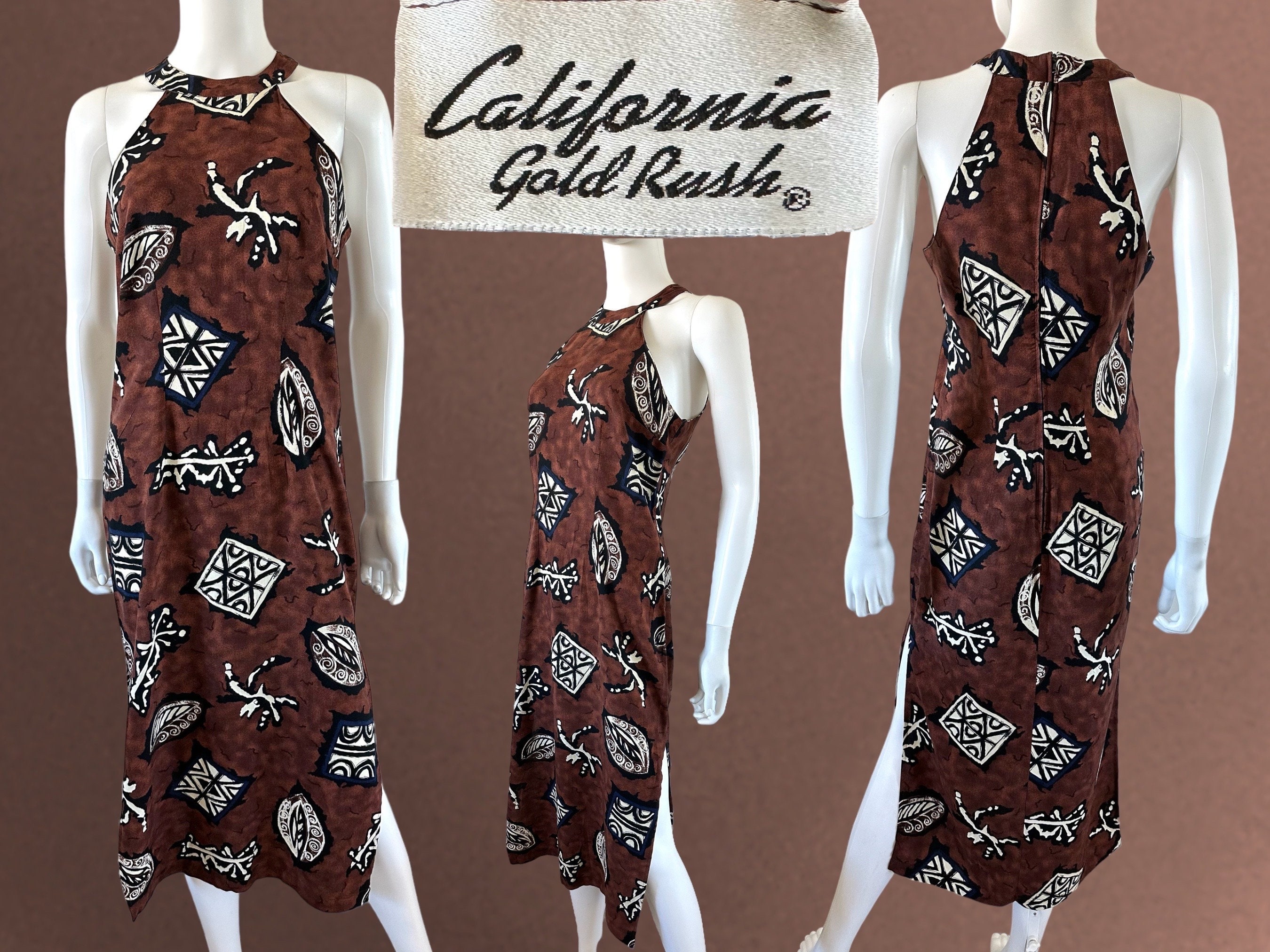california gold rush dress Vintage 1980s California Gold Rush Sweater Dress – Shop Stylaphile Vintage main image 0