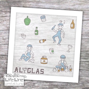 Cutting File Little Garbage Collectors WASTE GLASS svg + dxf
