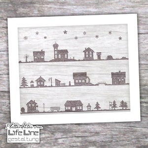 Cutting File WINTER VILLAGE svg + dxf