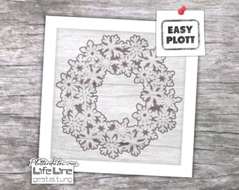 Plotter file SNOWFLAKE WREATH svg + dxf
