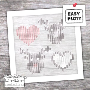Plotterdatei STRICKMOTIVE RENTIER + HERZ svg + dxf