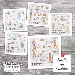 Cutting File Bundle ALL Little Garbage Collectors svg + dxf